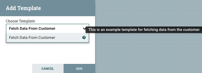 Instantiate Template Dialog