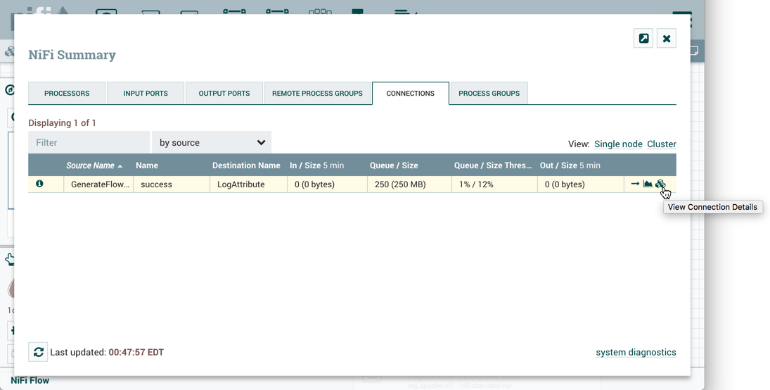 NiFi Summary Connections