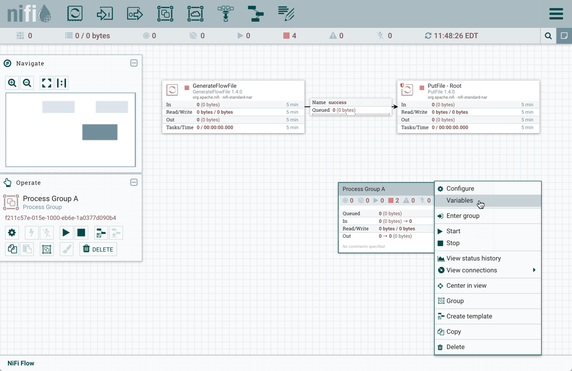 Variables in Context Menu for PG